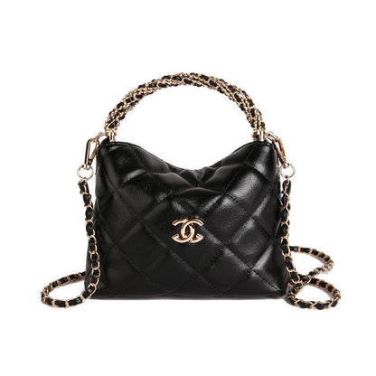 Quilted Chain Cloud Bag - Adjustable Strap Textured Crossbody
