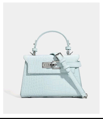 Crocodile-Print Light Luxury Kelly Bag