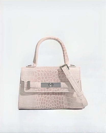 Crocodile-Print Light Luxury Kelly Bag