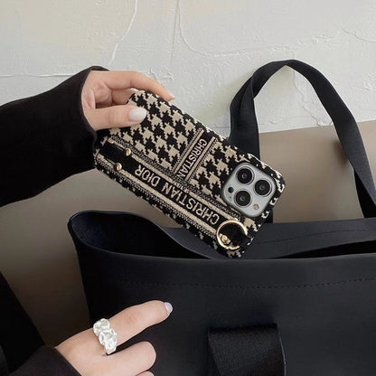 Fashion Houndstooth Wristband iPhone Case