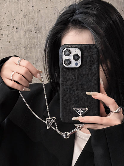Luxury Leather Crossbody iPhone Case