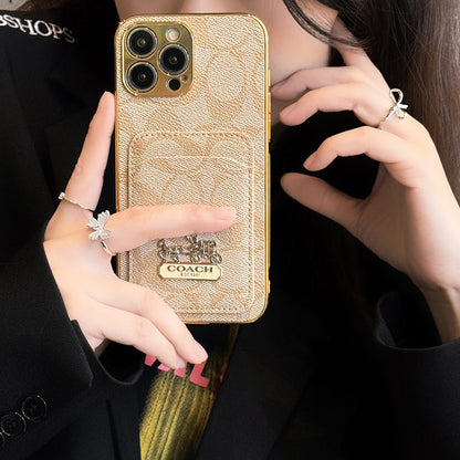 Classic Card Bag Leather iPhone Case