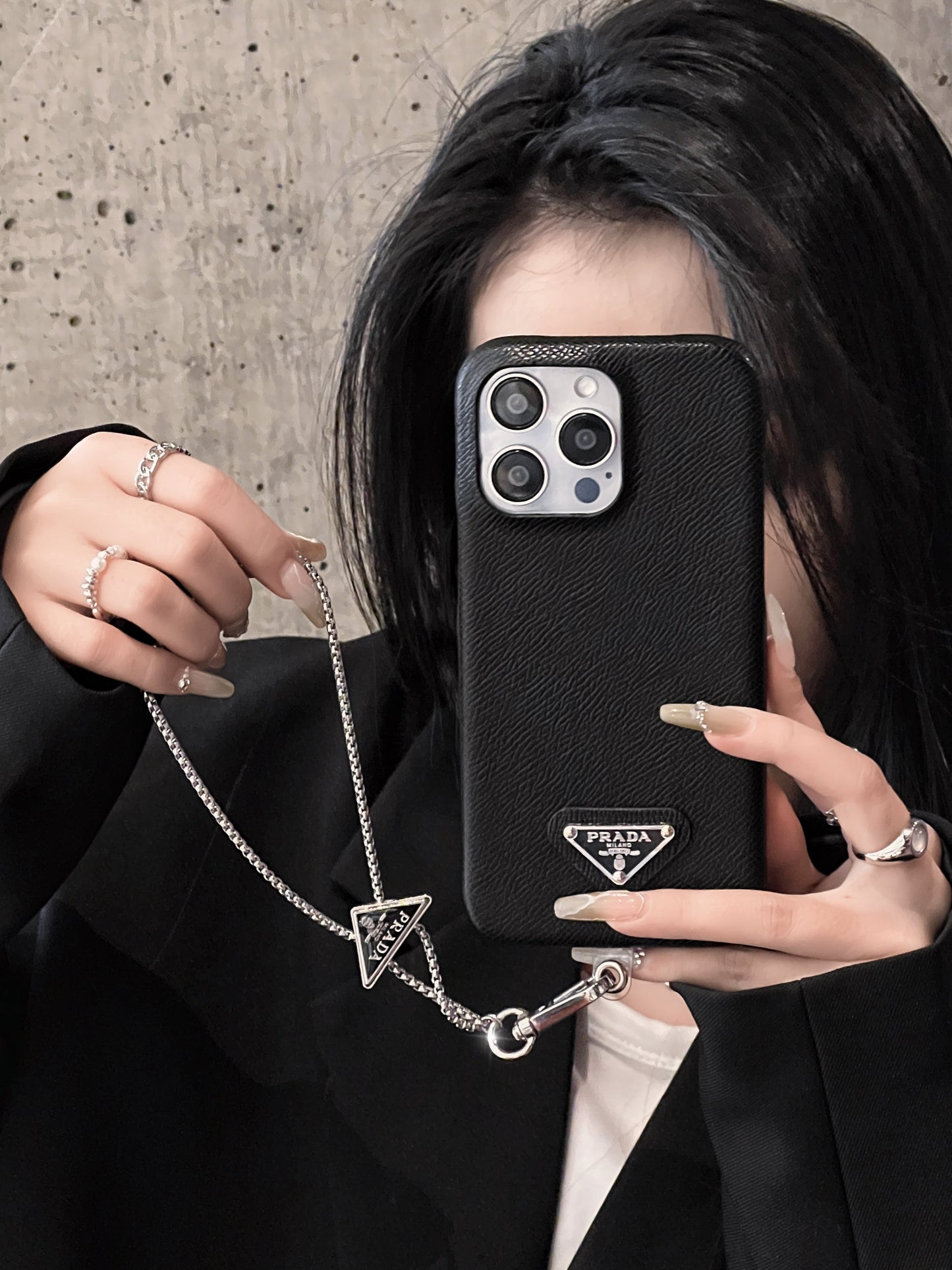 Luxury Leather Crossbody iPhone Case