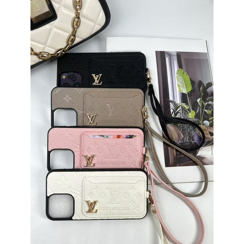 Luxury Four Colors Card Bag iPhone Case