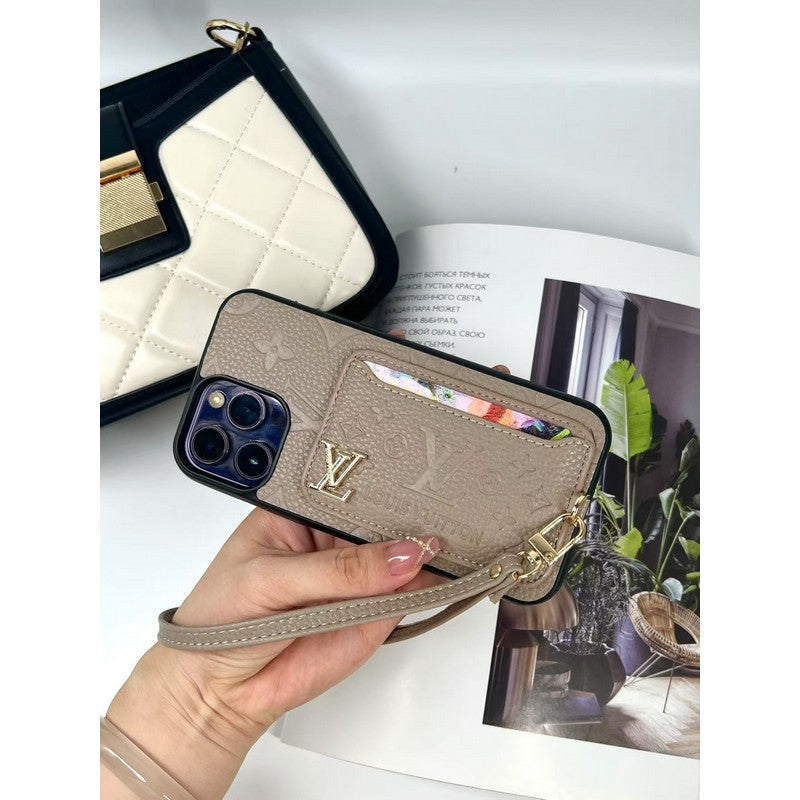 Luxury Four Colors Card Bag iPhone Case
