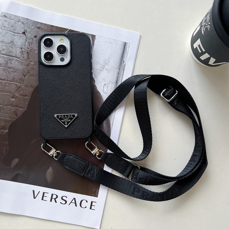 Luxury Crossbody Leather iPhone Case