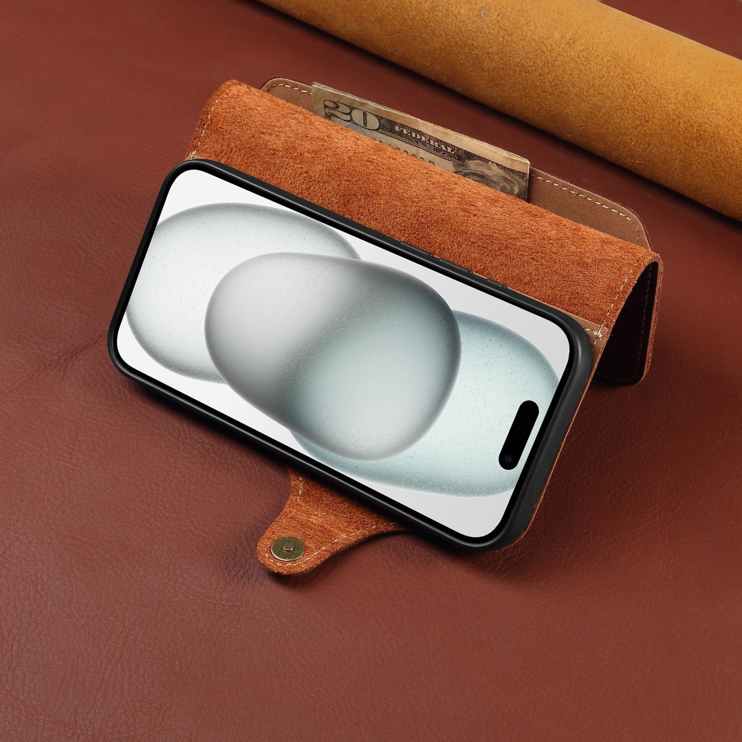 Genuine Leather Flip Case for iPhone