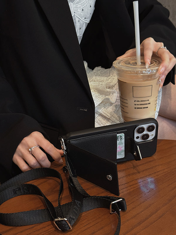 Luxury Crossbody Leather iPhone Case