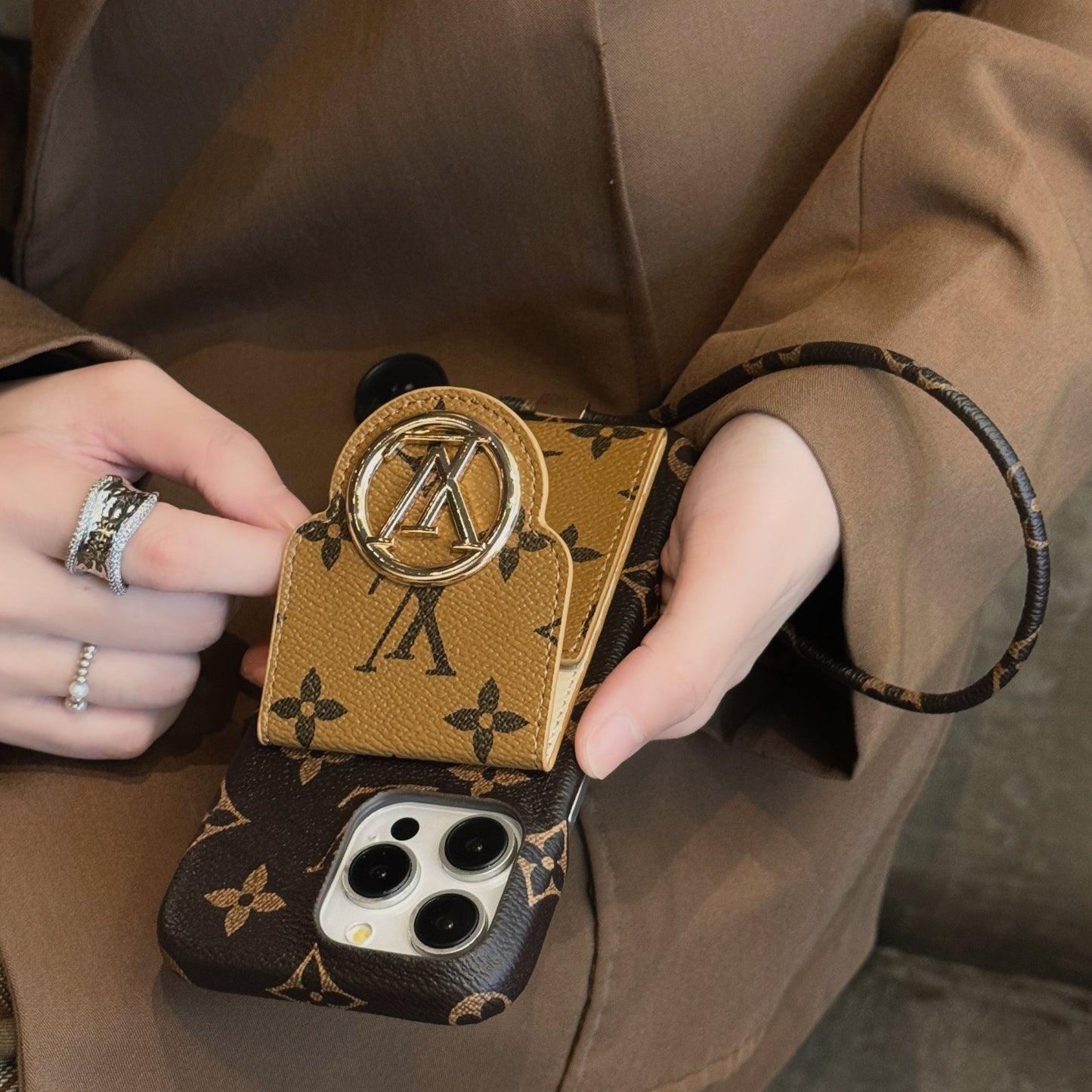Luxury Card Holder Chain iPhone Case