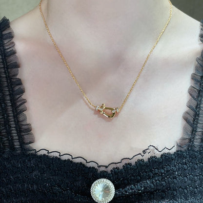 Luxurious high-end delicate necklace with a horseshoe clasp