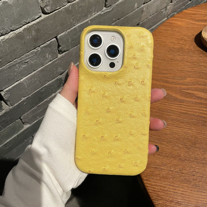 Luxury Ostrich Embossed Leather Phone Case