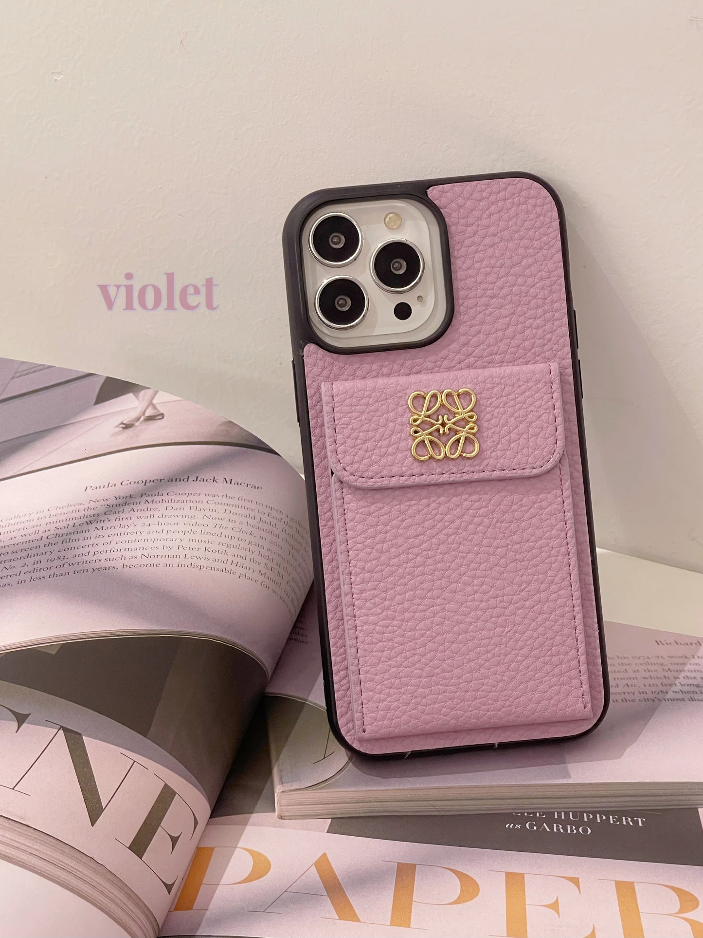 Luxury iPhone Case With Card Holder Black-QBK240603