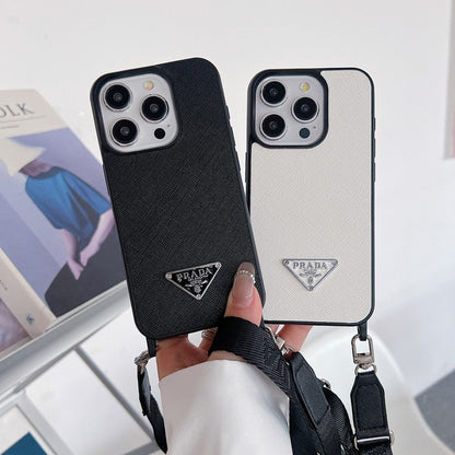 Luxury Crossbody Leather iPhone Case
