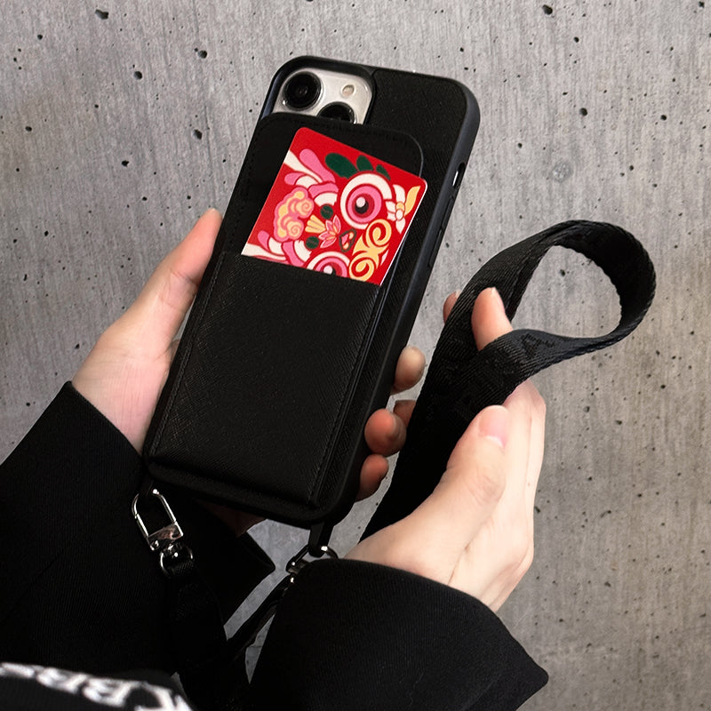 Luxury Crossbody Leather iPhone Case