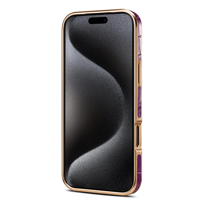 Croc-Embossed Leather Case for iPhone Case