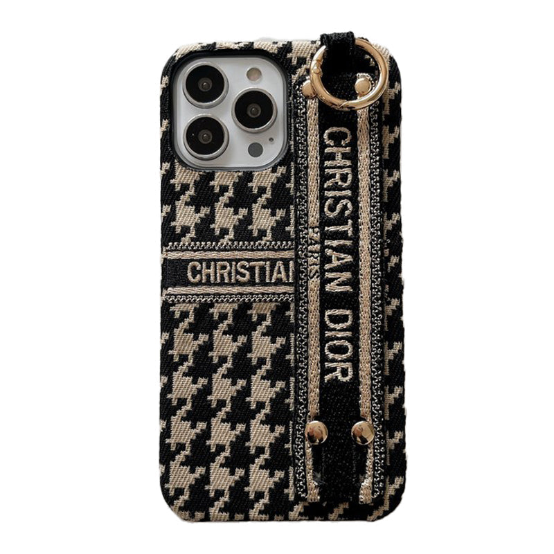 Fashion Houndstooth Wristband iPhone Case