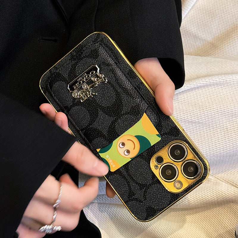 Classic Card Bag Leather iPhone Case