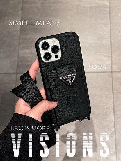 Luxury Crossbody Leather iPhone Case