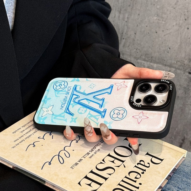 Luxury Blue Leather iPhone Case