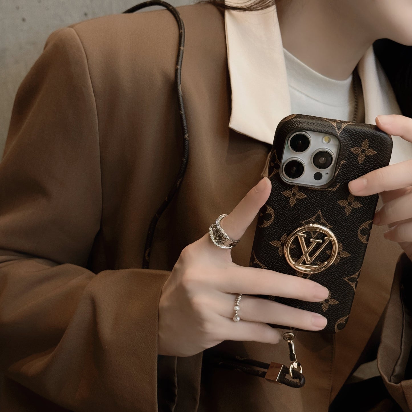 Luxury Card Holder Chain iPhone Case