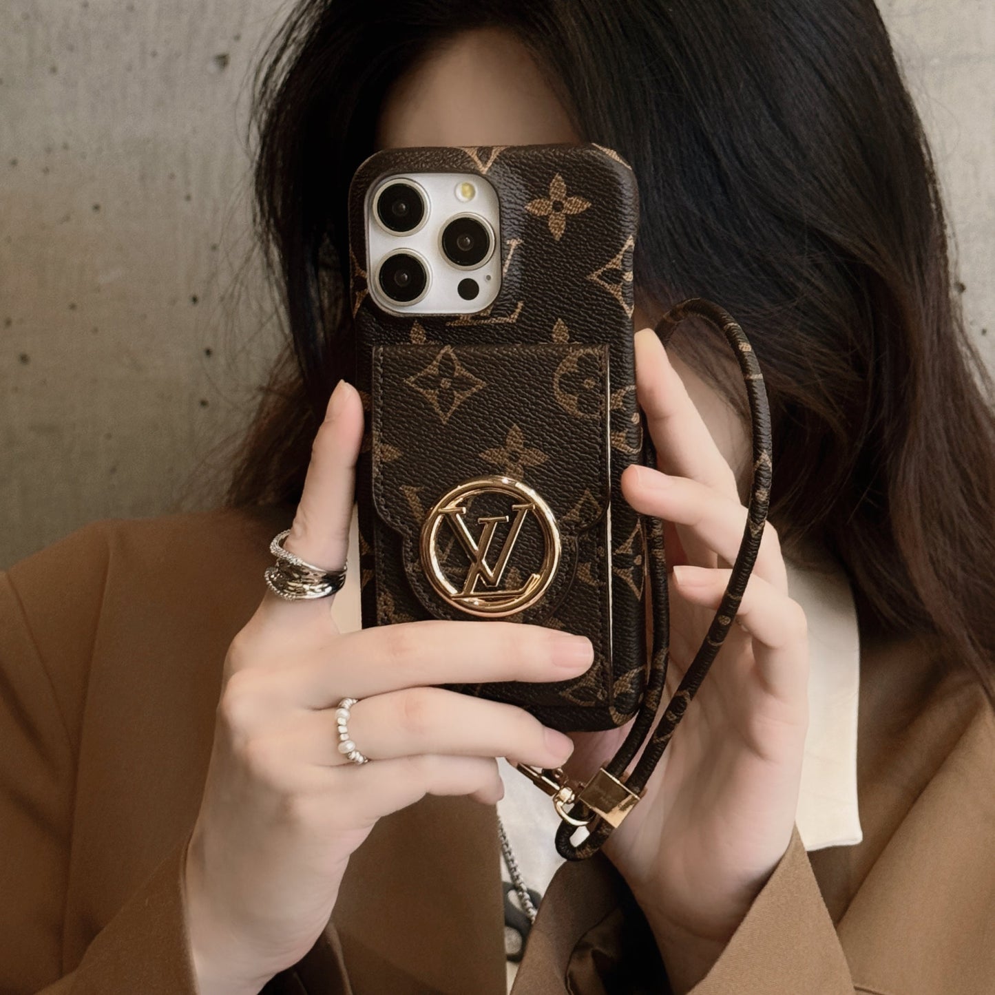 Luxury Card Holder Chain iPhone Case