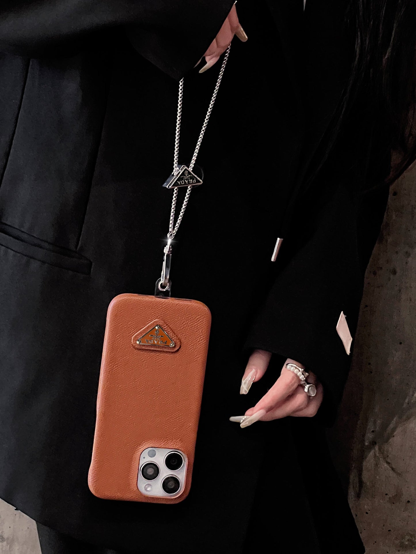 Luxury Leather Crossbody iPhone Case
