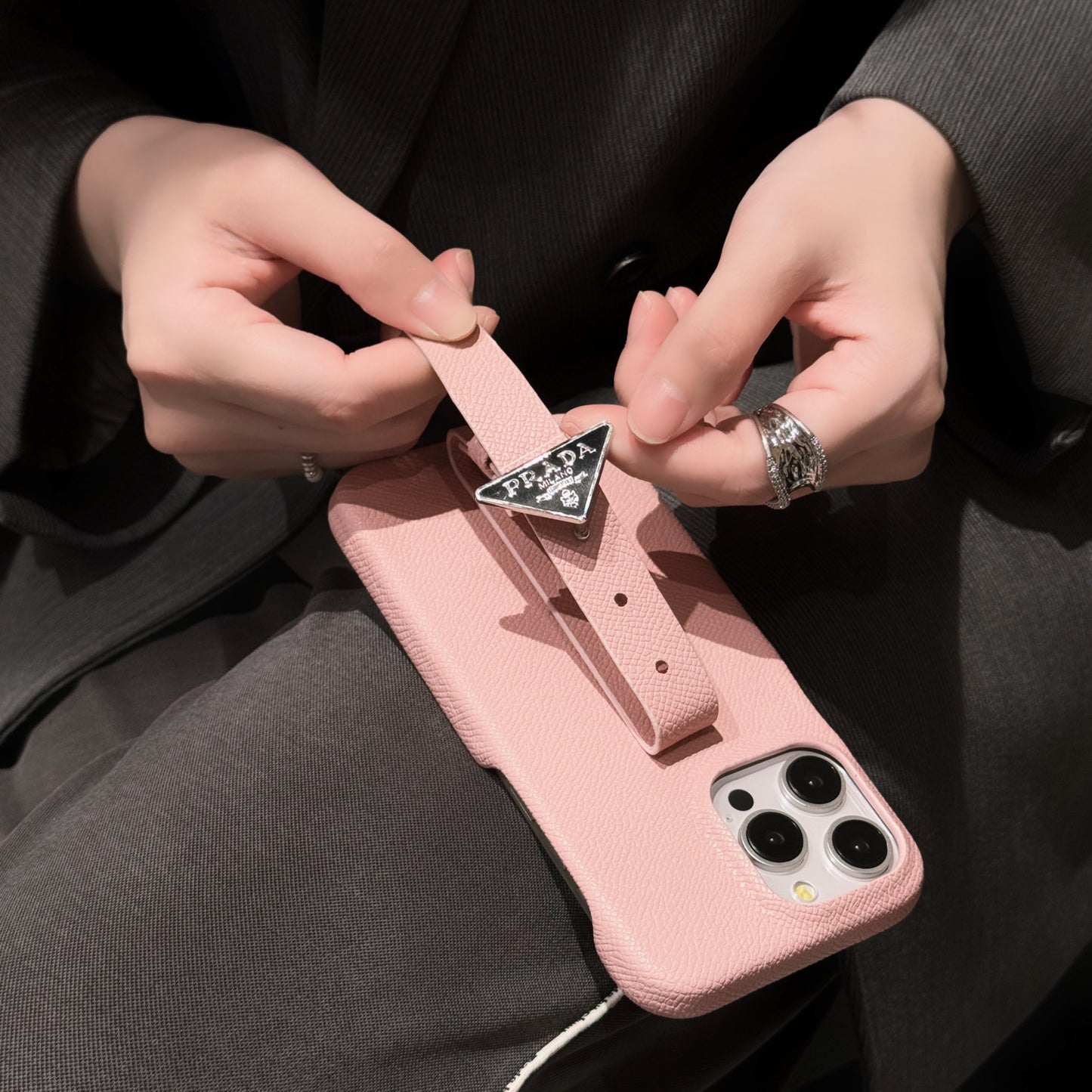 Luxury Leather Handle iPhone Case
