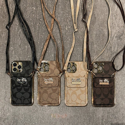 Classic Card Bag Leather Chain iPhone Case