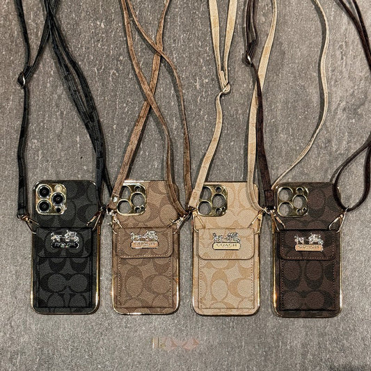 Classic Card Bag Leather Chain iPhone Case