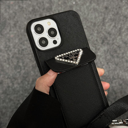 Luxury Crossbody Leather iPhone Case