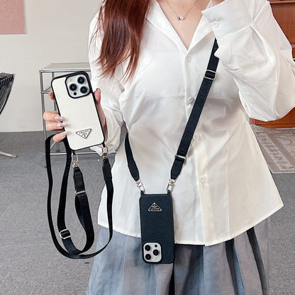 Luxury Crossbody Leather iPhone Case