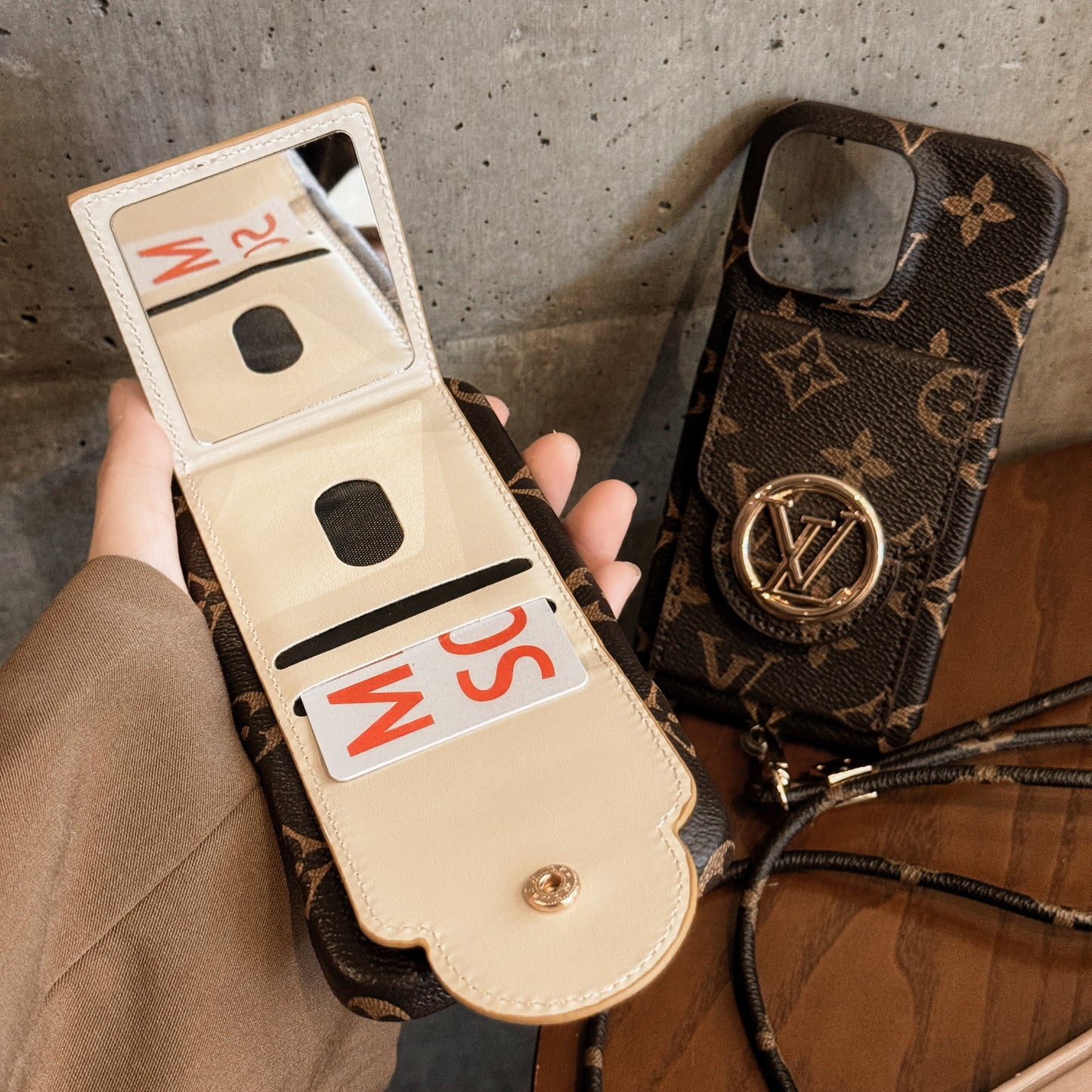 Luxury Card Holder Chain iPhone Case