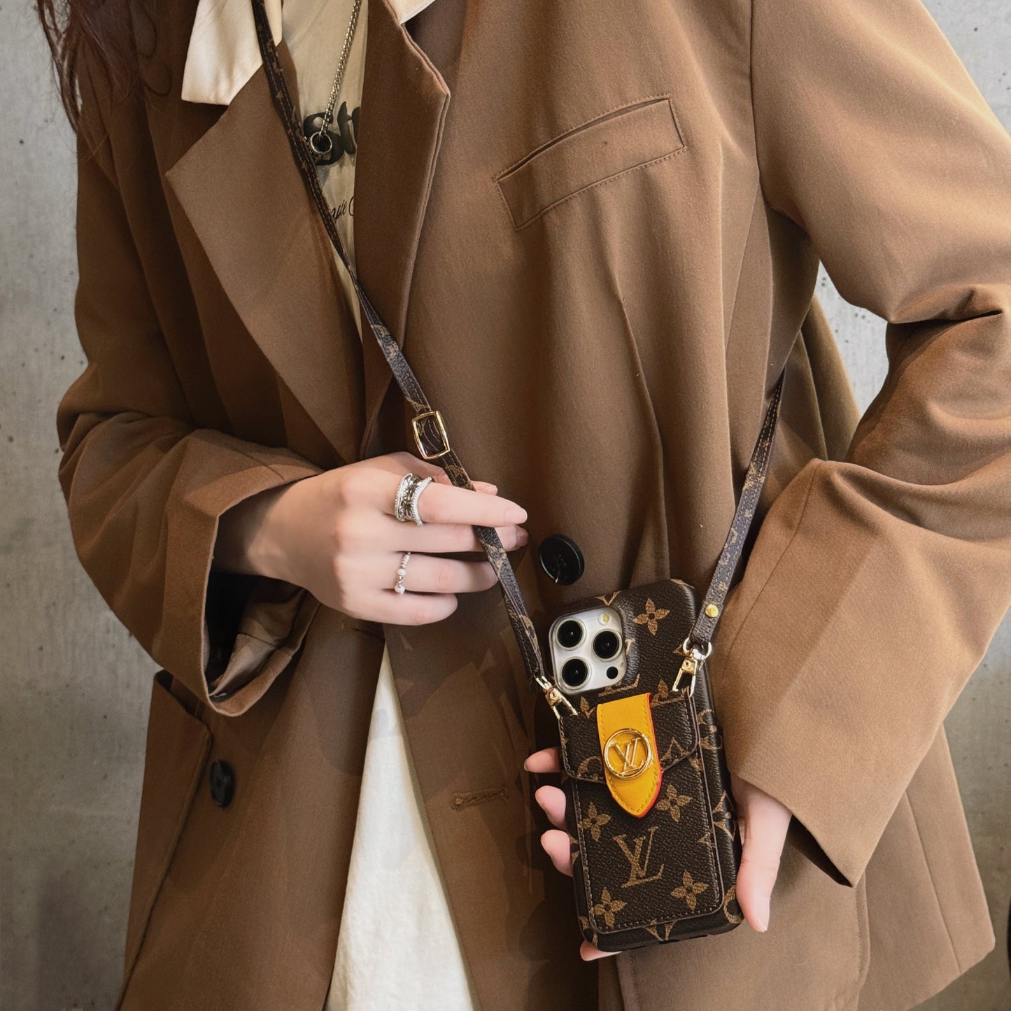 Luxury Card Holder Chain iPhone Case