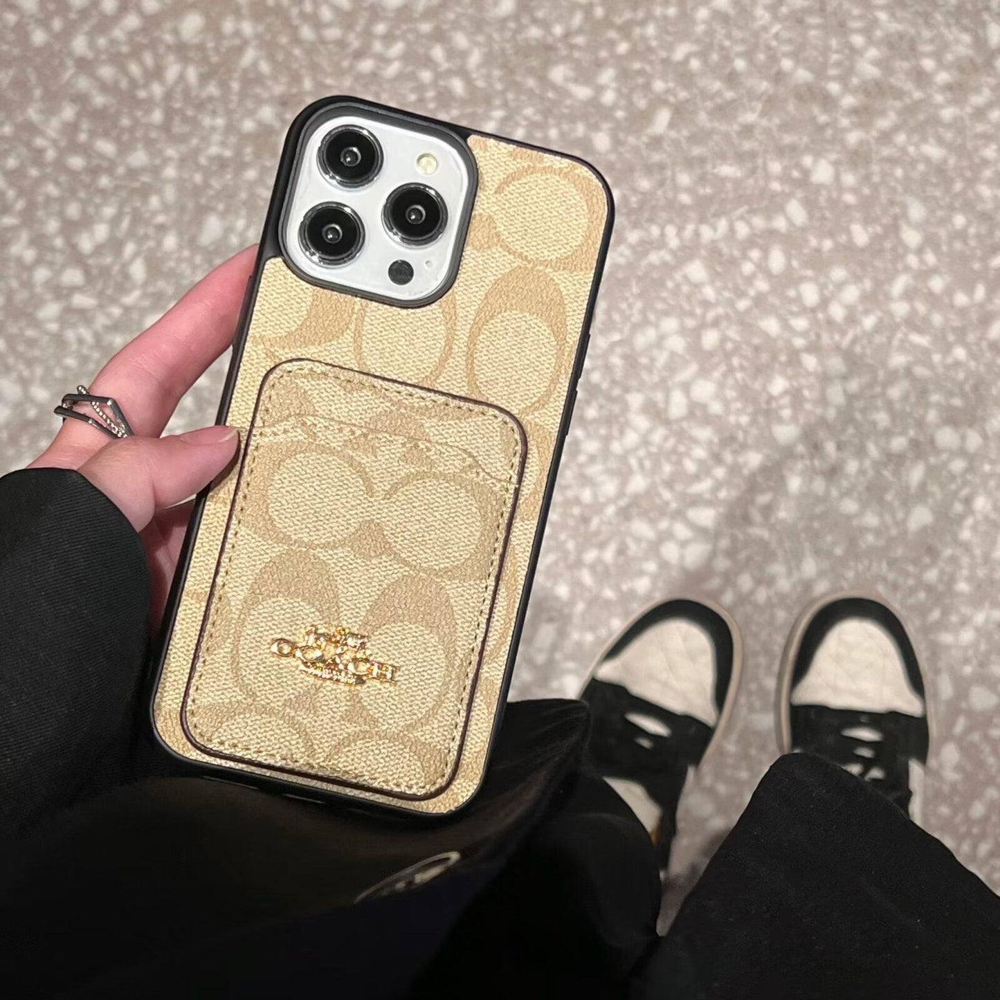Classic Card Bag Leather iPhone Case