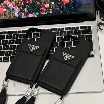 Luxury Crossbody Leather iPhone Case