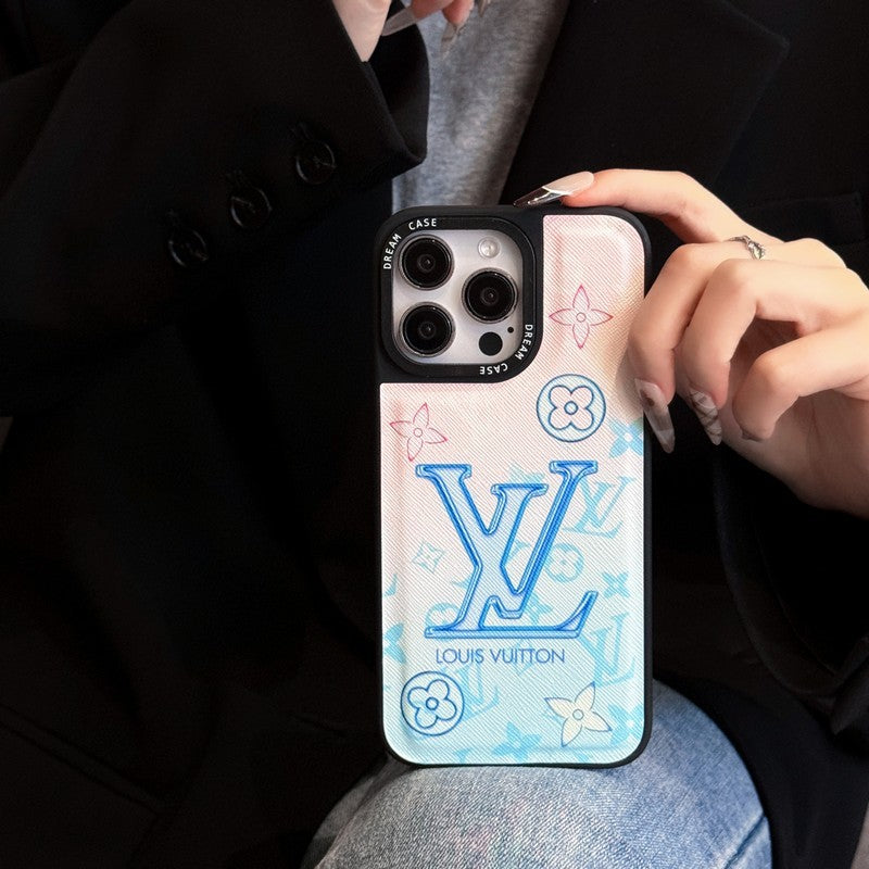 Luxury Blue Leather iPhone Case
