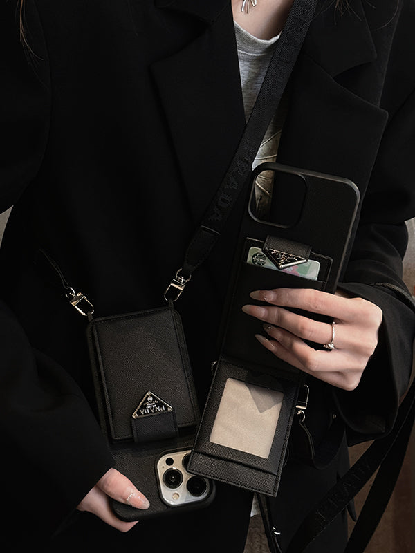 Luxury Crossbody Leather iPhone Case