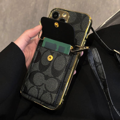 Classic Card Bag Leather Chain iPhone Case