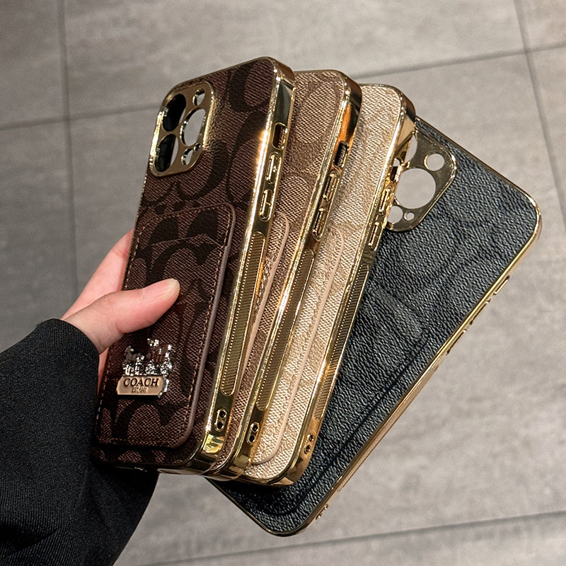 Classic Card Bag Leather iPhone Case