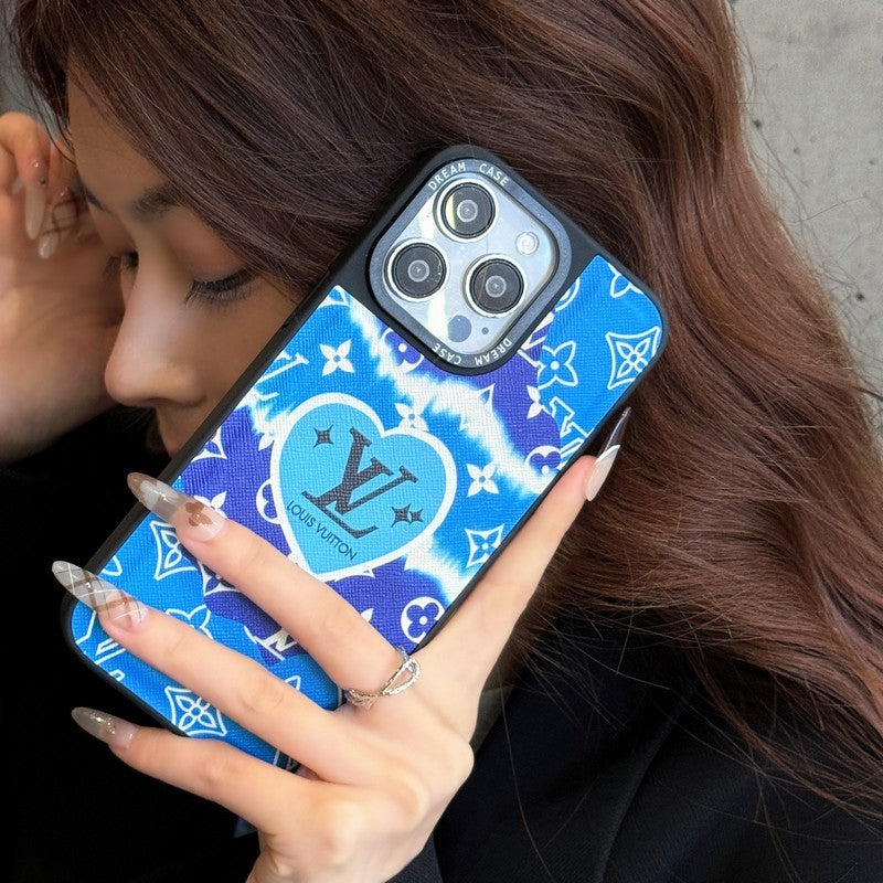 Luxury Blue Leather iPhone Case