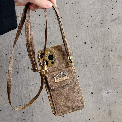 Classic Card Bag Leather Chain iPhone Case