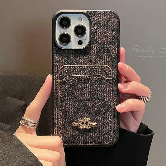 Classic Card Bag Leather iPhone Case
