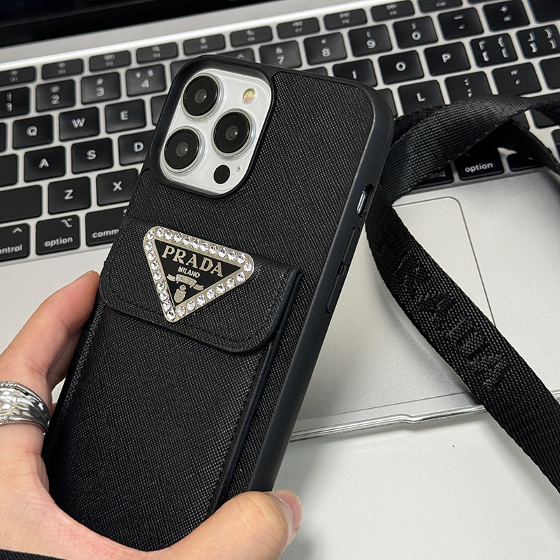 Luxury Crossbody Leather iPhone Case