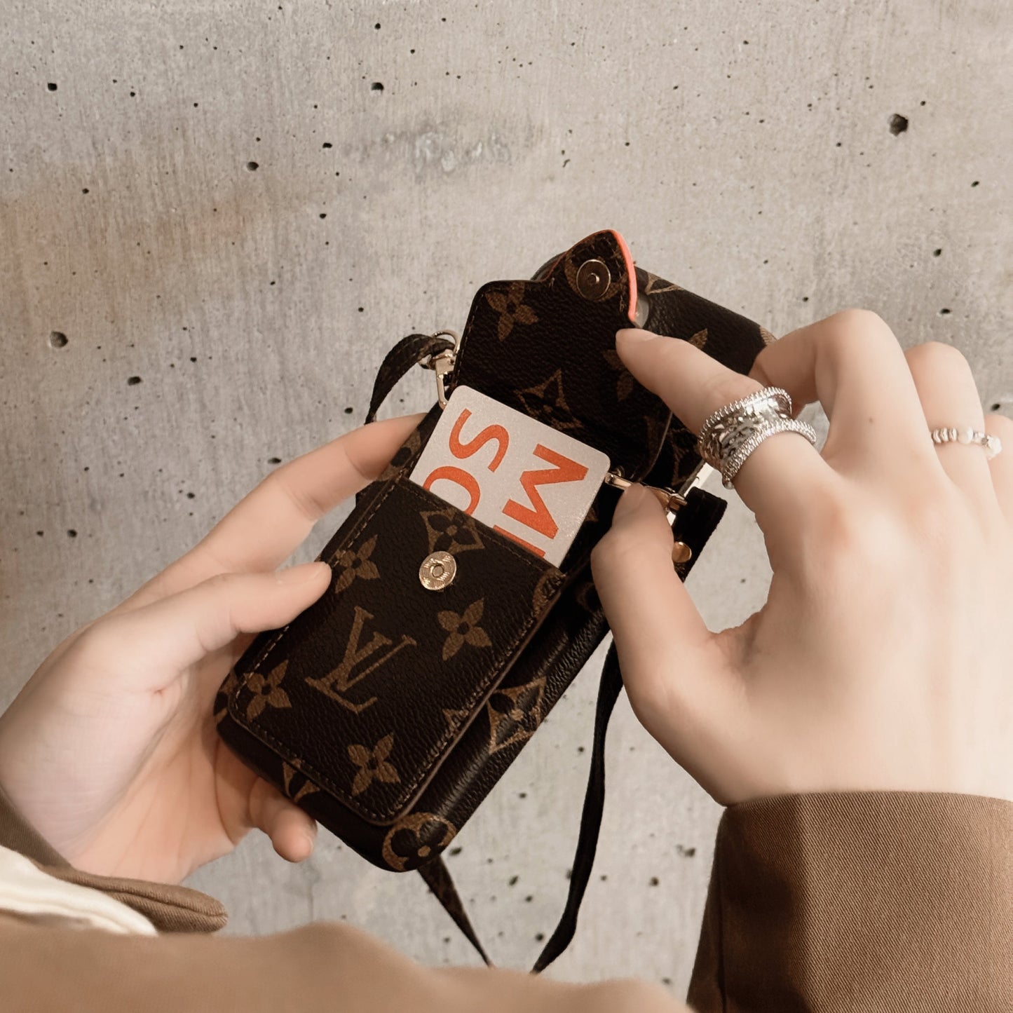 Luxury Card Holder Chain iPhone Case
