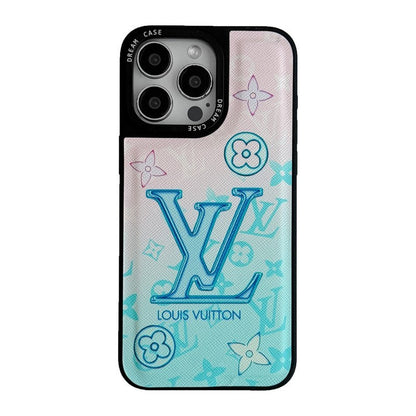 Luxury Blue Leather iPhone Case
