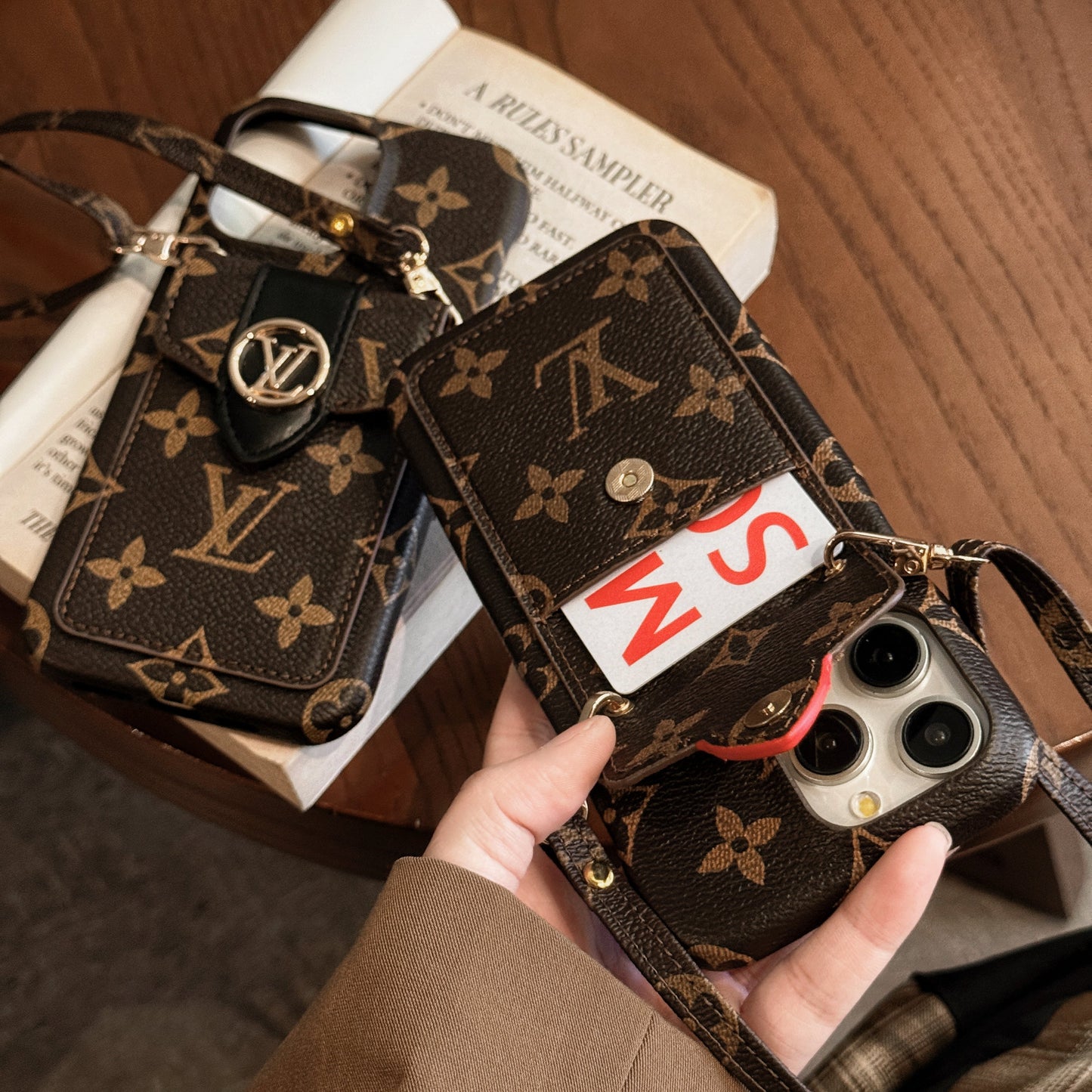 Luxury Card Holder Chain iPhone Case