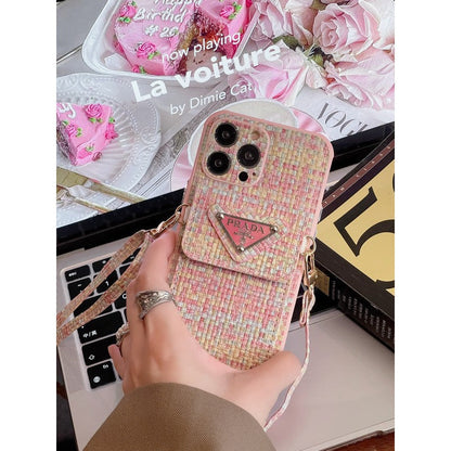 Luxury Weave Card Bag Crossbody iPhone Case