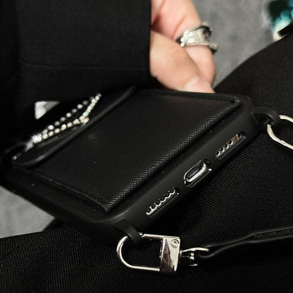 Luxury Crossbody Leather iPhone Case