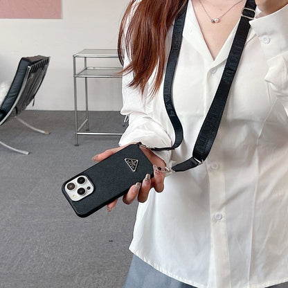Luxury Crossbody Leather iPhone Case