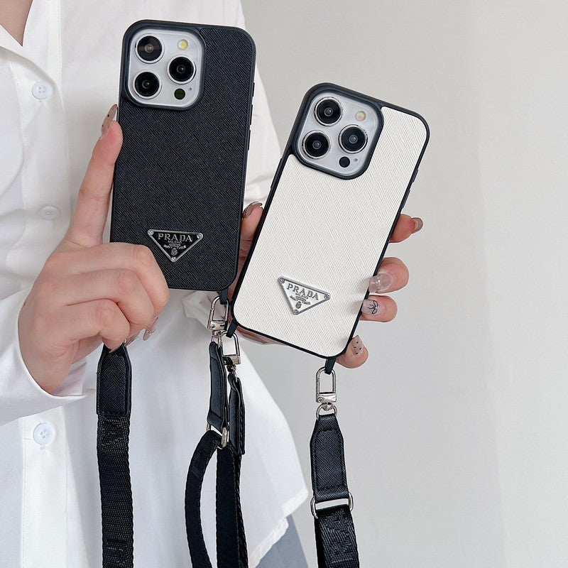 Luxury Crossbody Leather iPhone Case